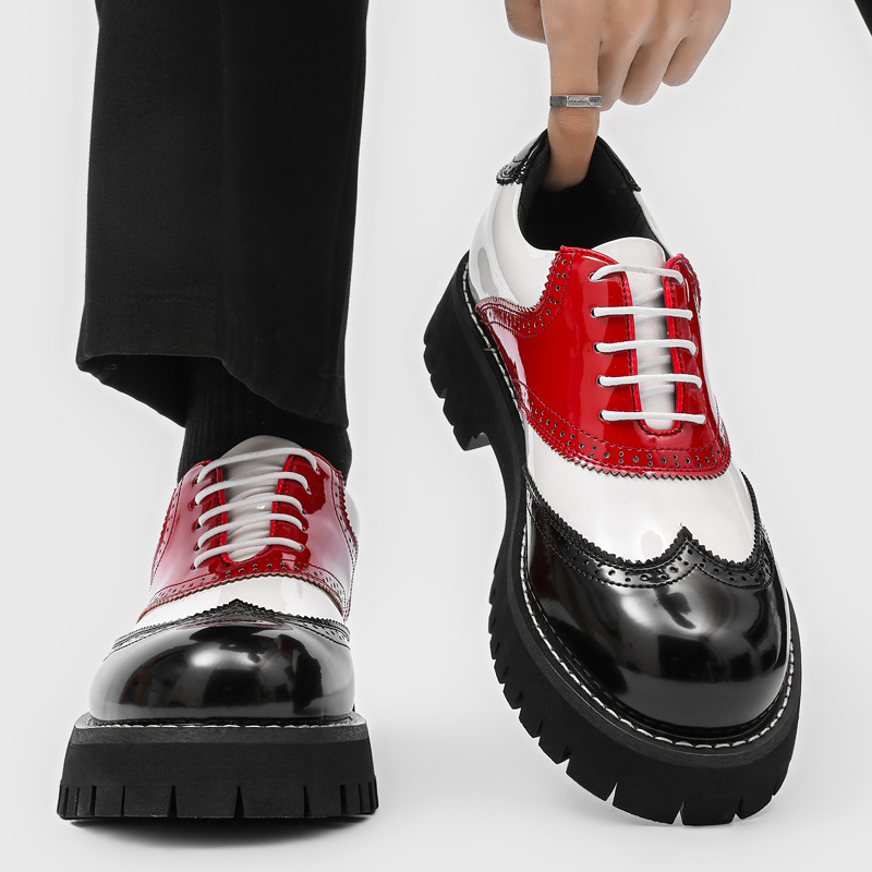 Oxford Brogue Leather - Sepatu Platform Hip Hop Rock Fashion