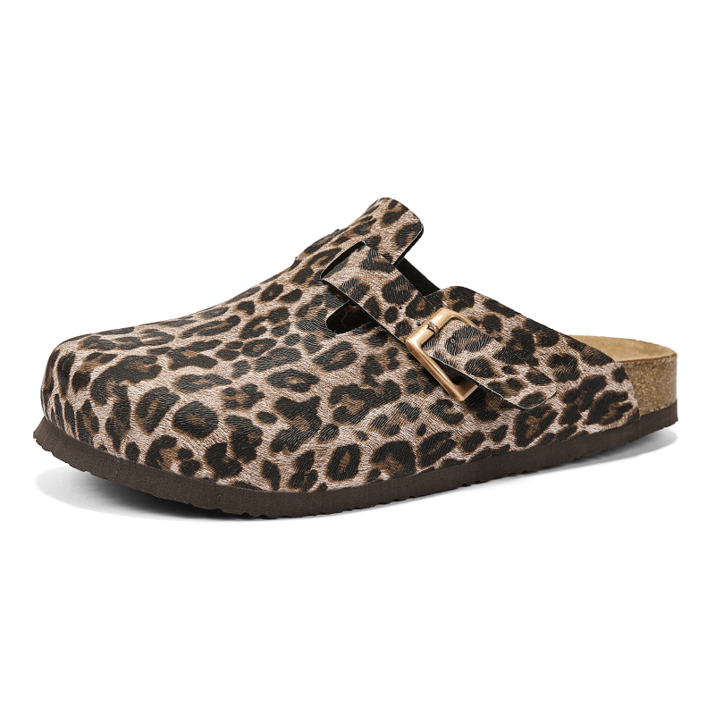 Men'S Shoes Birkenstock - Sendal Cork Motif Leopard Setengah Sepatu