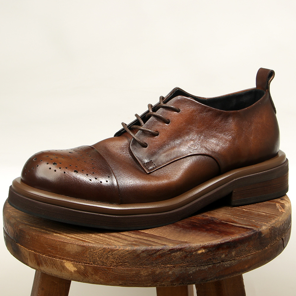Oxford Brogue Leather - Sepatu Brogue Pria Kulit Asli Kualitas