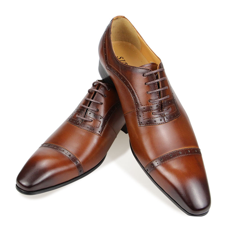 Oxford Brogue Leather - Sepatu Oxford Kulit Asli Pria Premium
