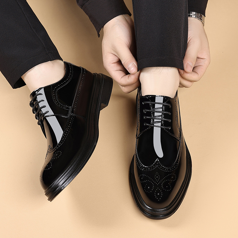 Sepatu Brogue Kulit Paten Pria - Oxford Brogue Leather ulasan dan harga