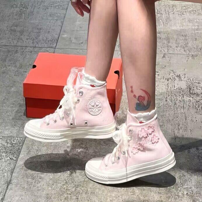 Sepatu Kanvas Bordir Wanita Ch - Canvas Sneaker High ulasan dan harga