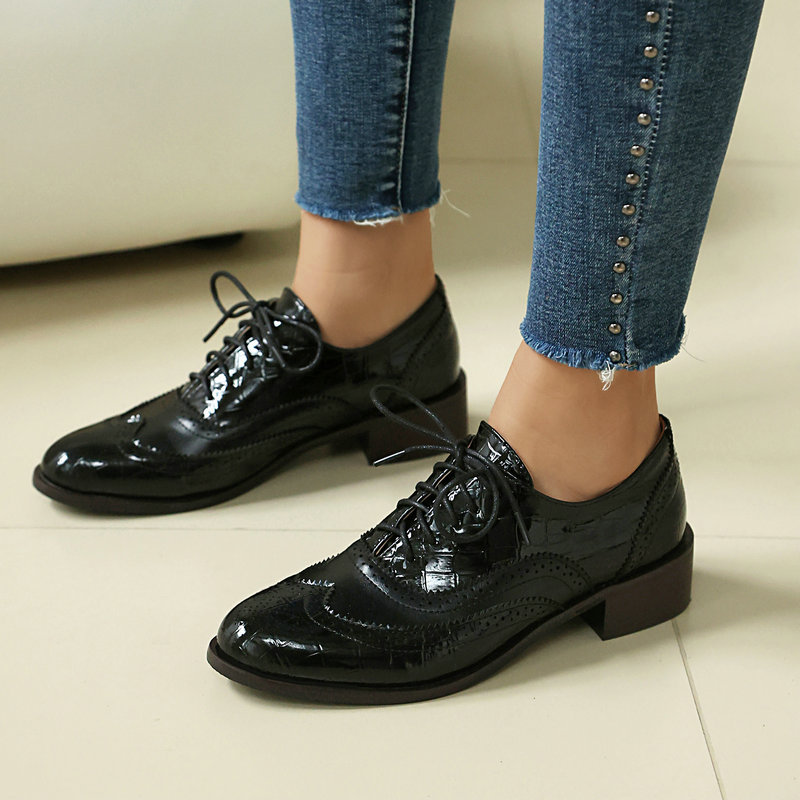 Sepatu Oxford Brogue Wanita Mo - Oxford Brogue Leather ulasan dan harga