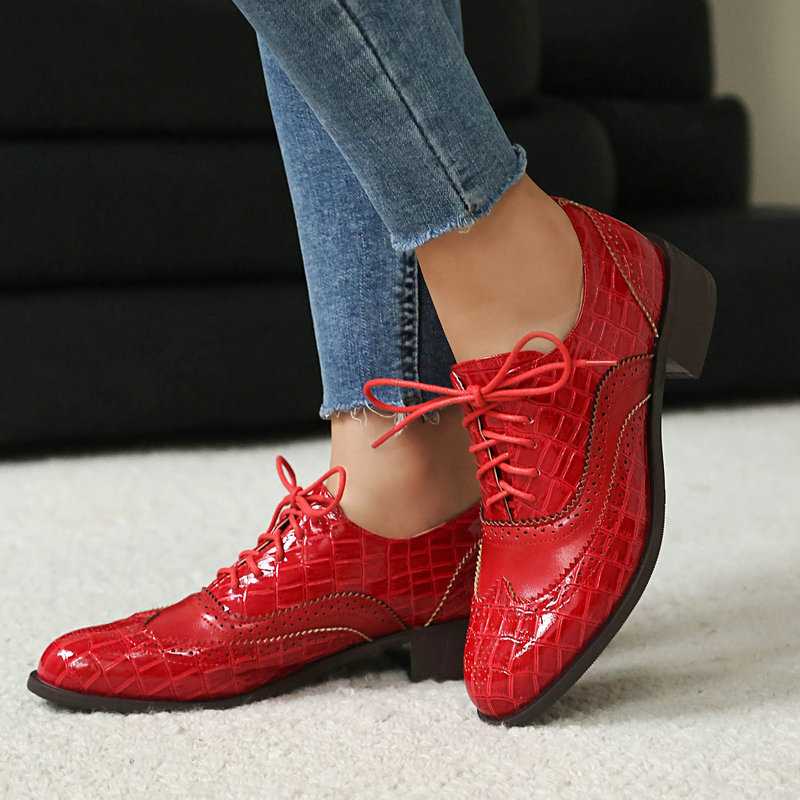 Sepatu Oxford Brogue Wanita Mo - Oxford Brogue Leather ulasan dan harga