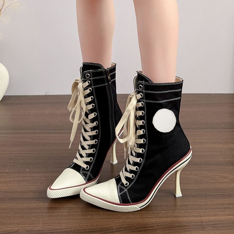 Sepatu Wanita Y2K Desainer Hak - Canvas Sneaker High ulasan dan harga