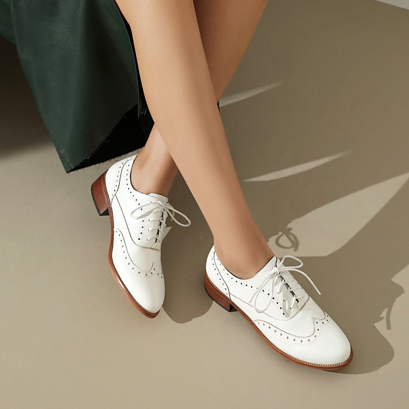 Sepatu Brogue Oxford Wanita Be - Oxford Brogue Leather ulasan dan harga