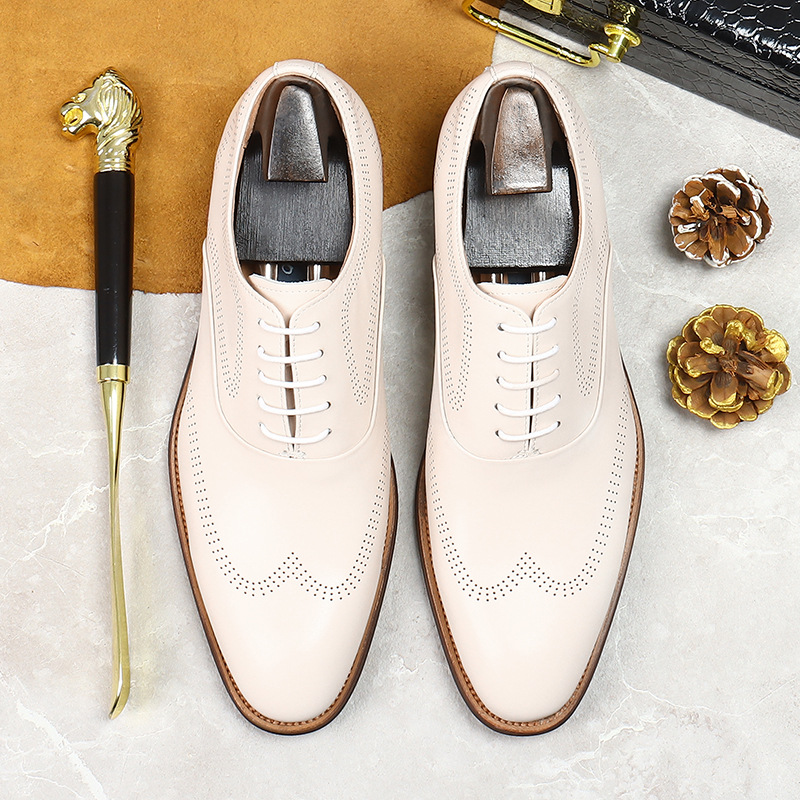 Sepatu Brogue kulit asli Ringk - Oxford Brogue Leather ulasan dan harga