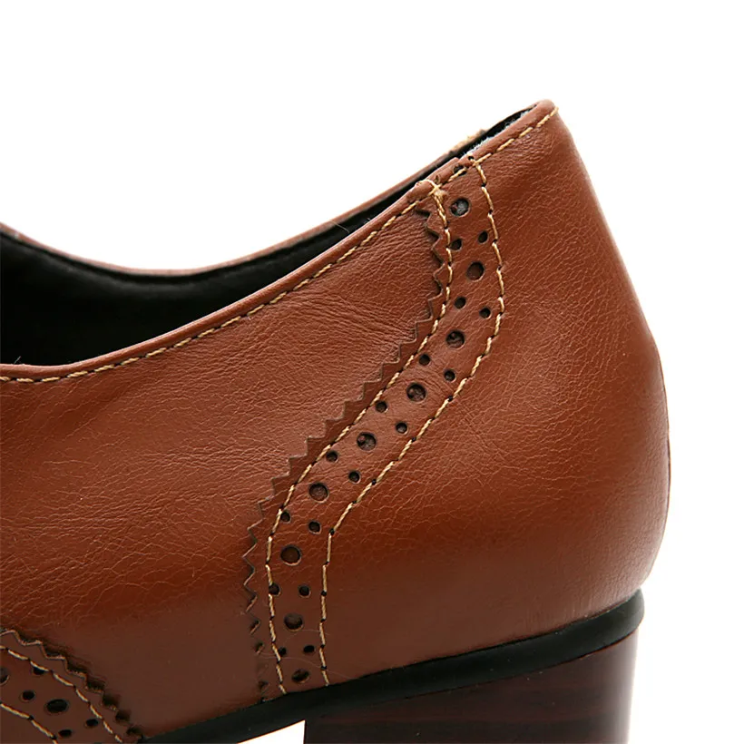 British Women Oxfords sepatu h - Oxford Brogue Leather ulasan dan harga