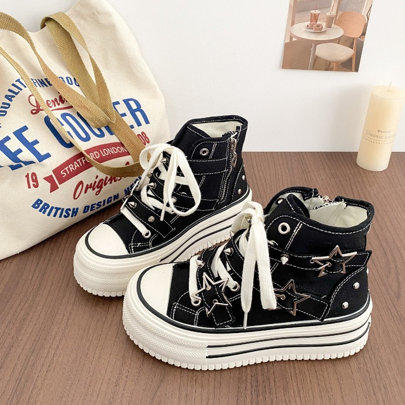 Sepatu Wanita Versi Korea Baru - Canvas Sneaker High ulasan dan harga