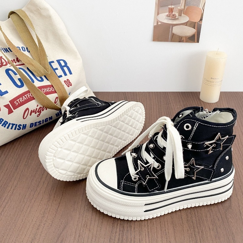 Sepatu Wanita Versi Korea Baru - Canvas Sneaker High ulasan dan harga
