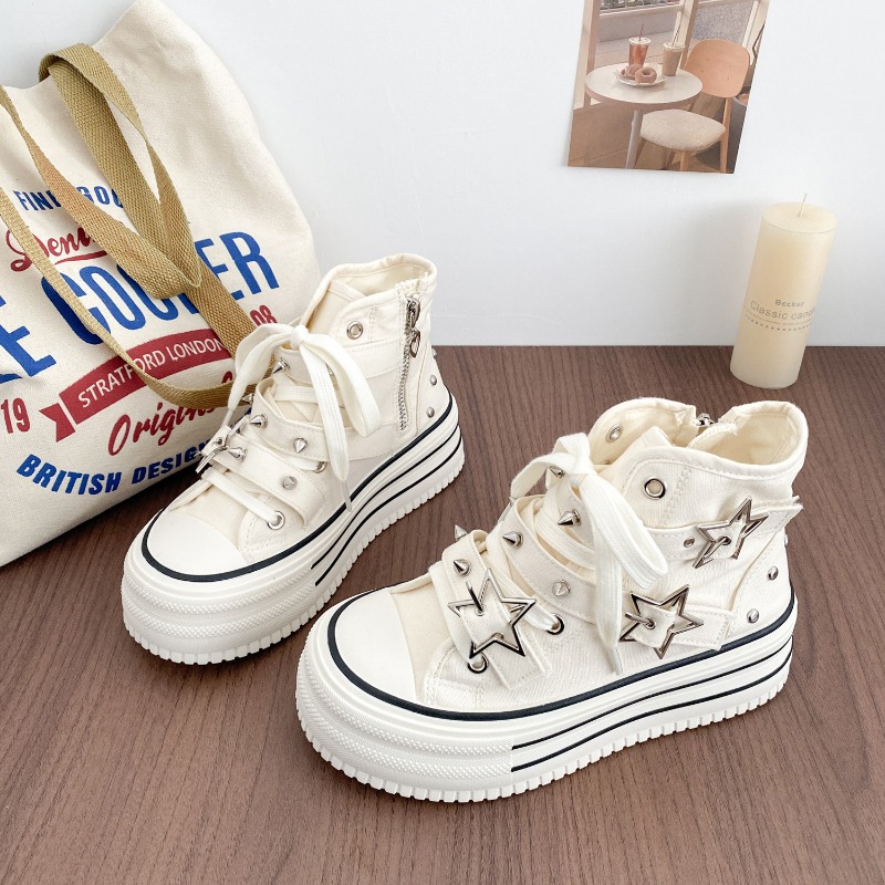 Sepatu Wanita Versi Korea Baru - Canvas Sneaker High ulasan dan harga