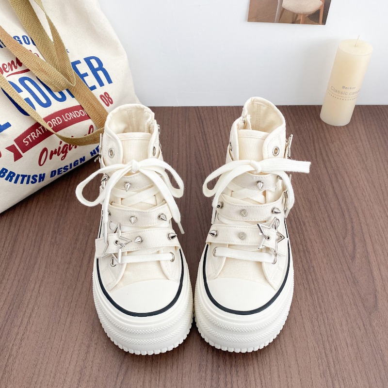 Sepatu Wanita Versi Korea Baru - Canvas Sneaker High ulasan dan harga