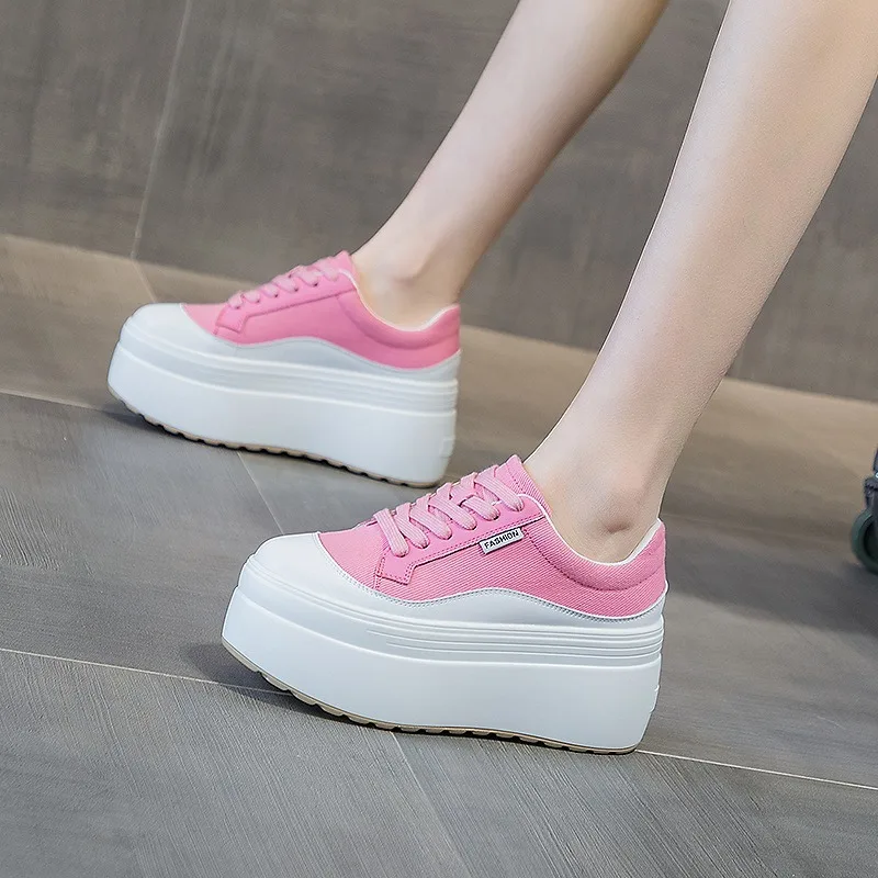 8cm baru kanvas kulit asli wan - Canvas Sneaker High ulasan dan harga