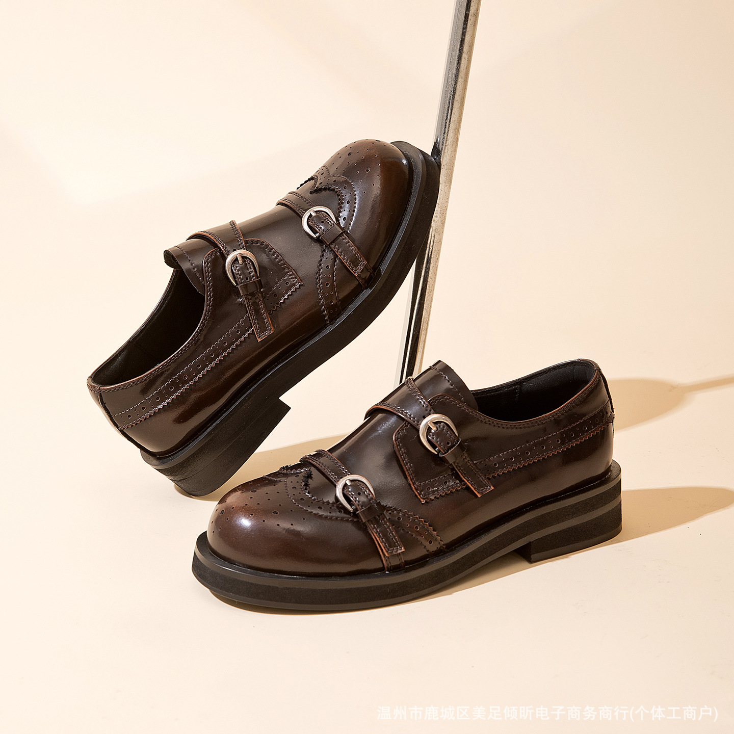 Sepatu Retro Brogue Double Str - Oxford Brogue Leather ulasan dan harga