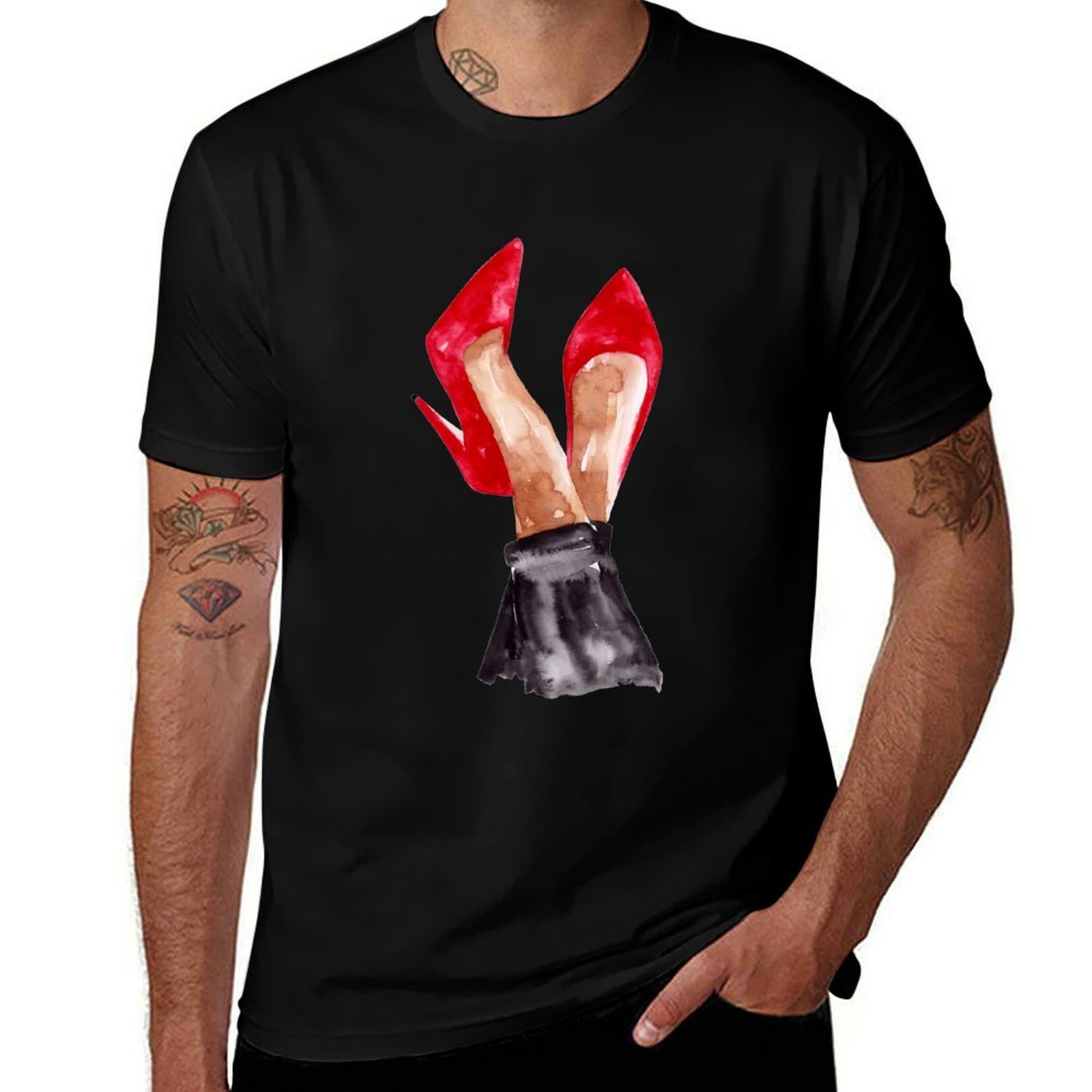 Sepatu Stiletto Merah Ilustras - Men Shoes Illustration ulasan dan harga
