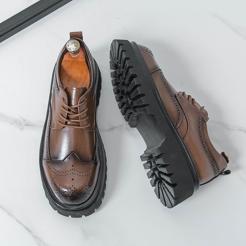 Sepatu Derby Pria Sol Tebal 5C - Oxford Brogue Leather ulasan dan harga