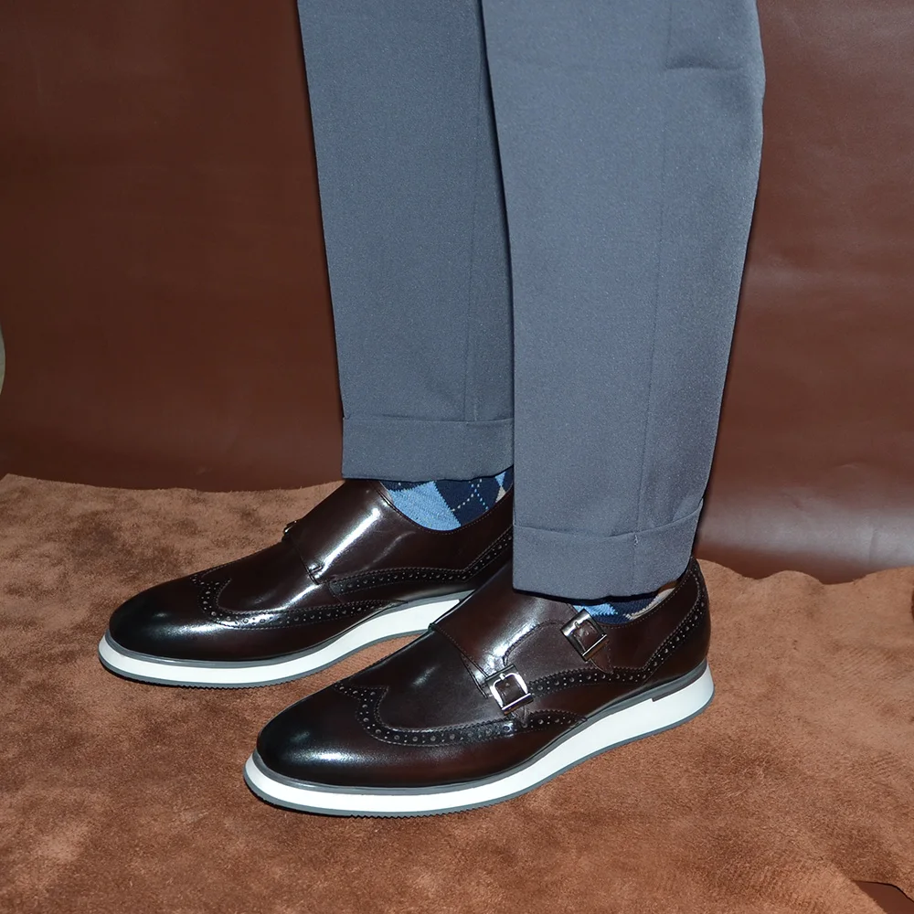 Sepatu Sneakers Pria Mewah Ero - Oxford Brogue Leather ulasan dan harga