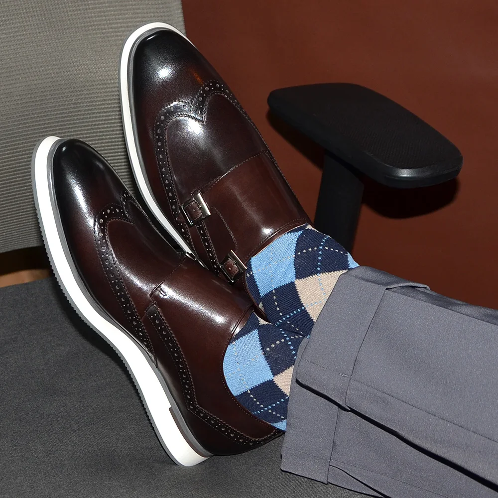 Sepatu Sneakers Pria Mewah Ero - Oxford Brogue Leather ulasan dan harga