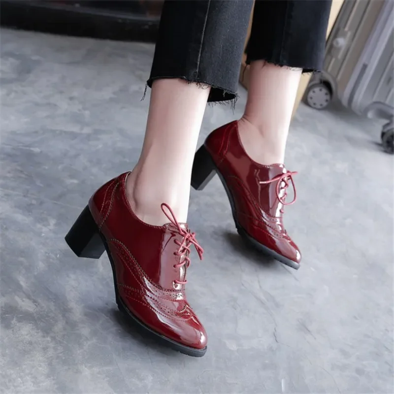 Sepatu pantofel wanita gaya In - Oxford Brogue Leather ulasan dan harga