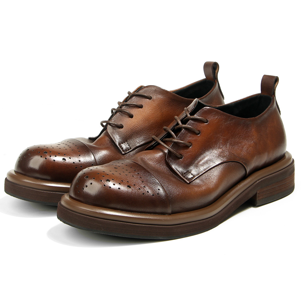 Sepatu Brogue Pria Kulit Asli  - Oxford Brogue Leather ulasan dan harga