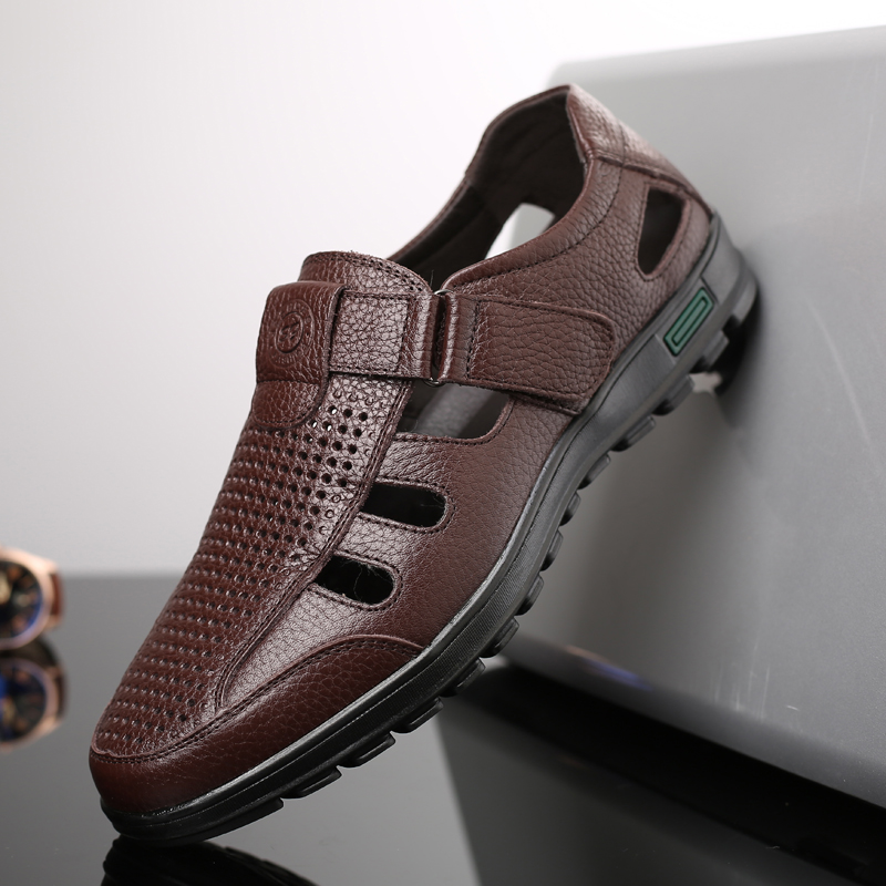 Sandal Kulit Asli Pria Sepatu  - Men Shoes Eu To Us ulasan dan harga