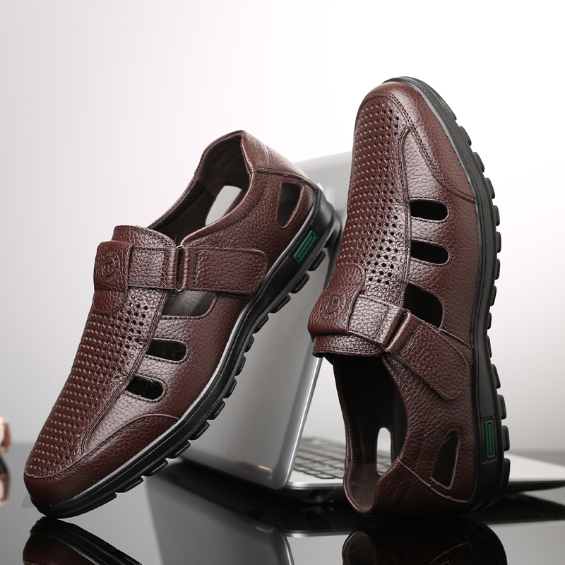Sandal Kulit Asli Pria Sepatu  - Men Shoes Eu To Us ulasan dan harga