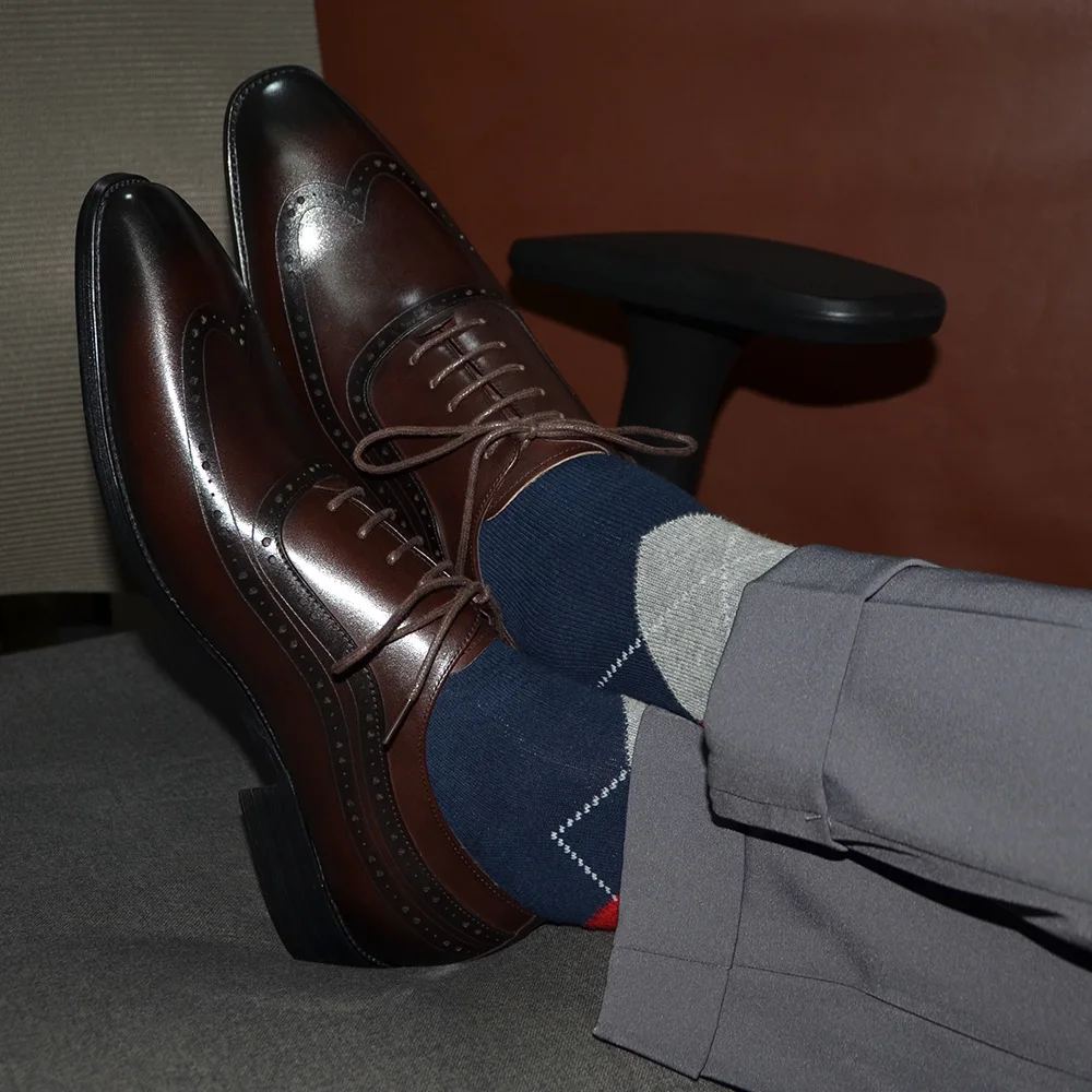 Sepatu Oxford Ujung Sayap Pria - Oxford Brogue Leather ulasan dan harga
