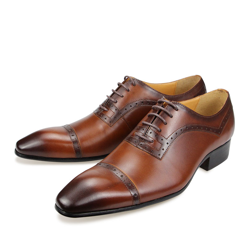 Sepatu Oxford Kulit Asli Pria  - Oxford Brogue Leather ulasan dan harga