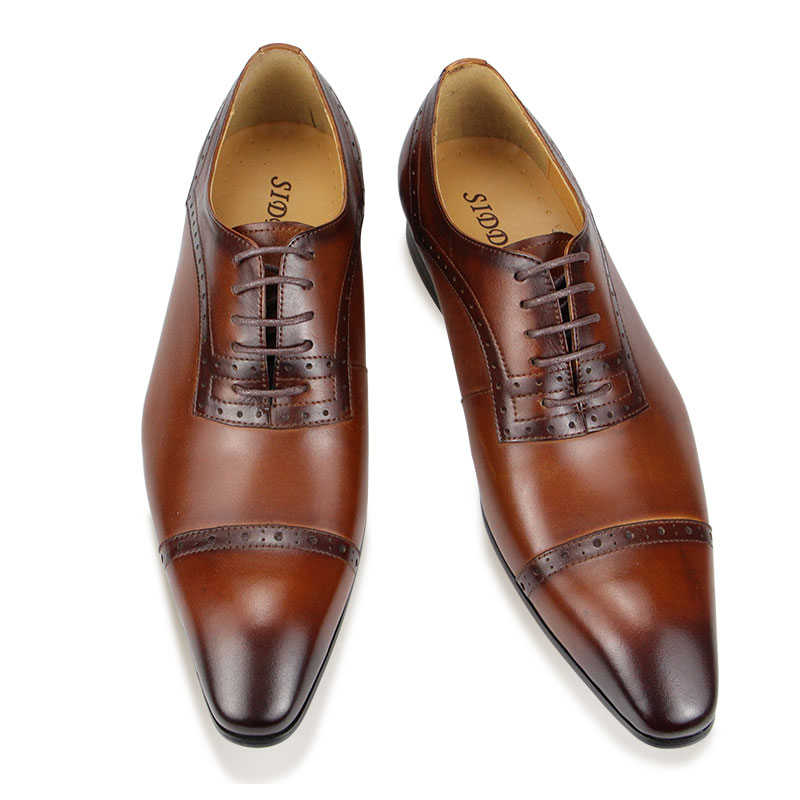 Sepatu Oxford Kulit Asli Pria  - Oxford Brogue Leather ulasan dan harga