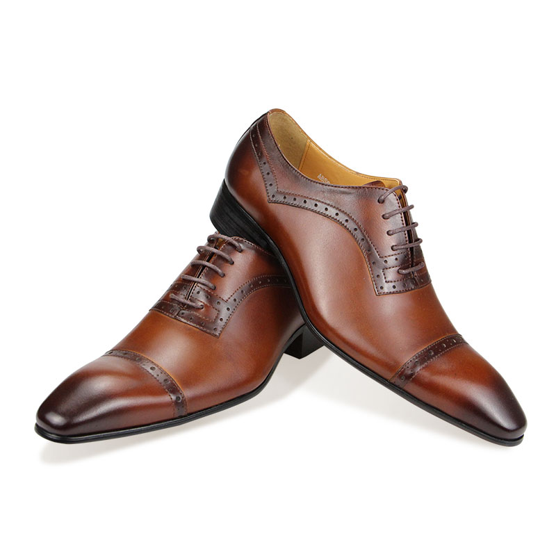 Sepatu Oxford Kulit Asli Pria  - Oxford Brogue Leather ulasan dan harga