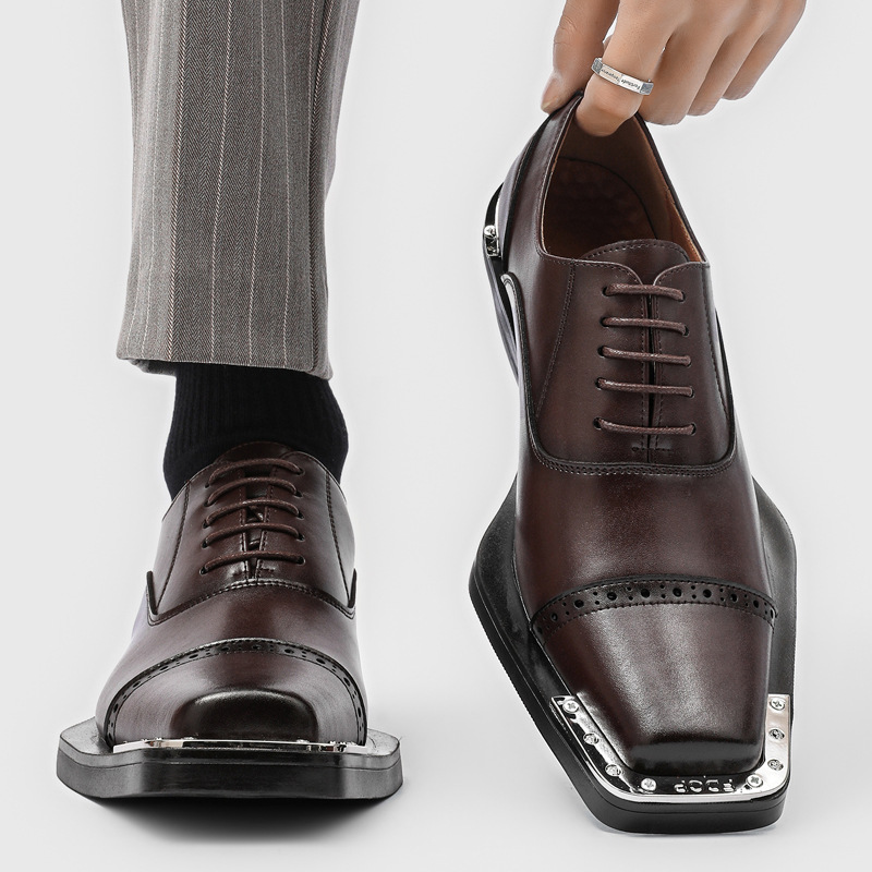 Sepatu Brogue Ukiran Rock Hip  - Oxford Brogue Leather ulasan dan harga