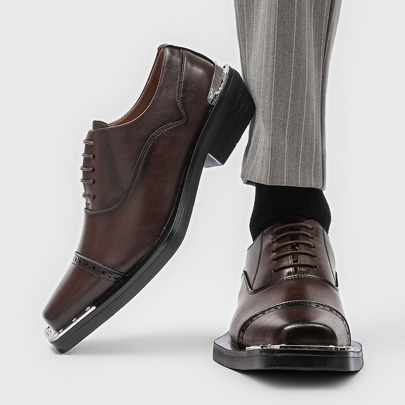 Sepatu Brogue Ukiran Rock Hip  - Oxford Brogue Leather ulasan dan harga