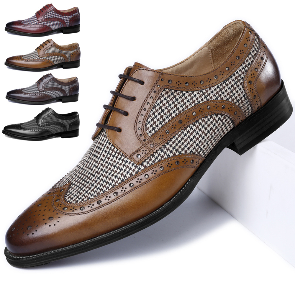 Sepatu Pria Bisnis Oxford Baru - Oxford Brogue Leather ulasan dan harga