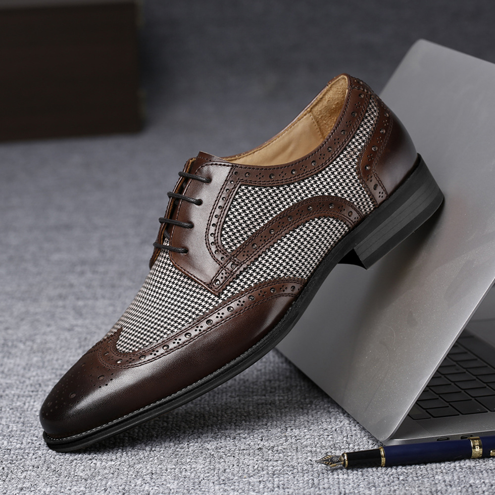 Sepatu Pria Bisnis Oxford Baru - Oxford Brogue Leather ulasan dan harga