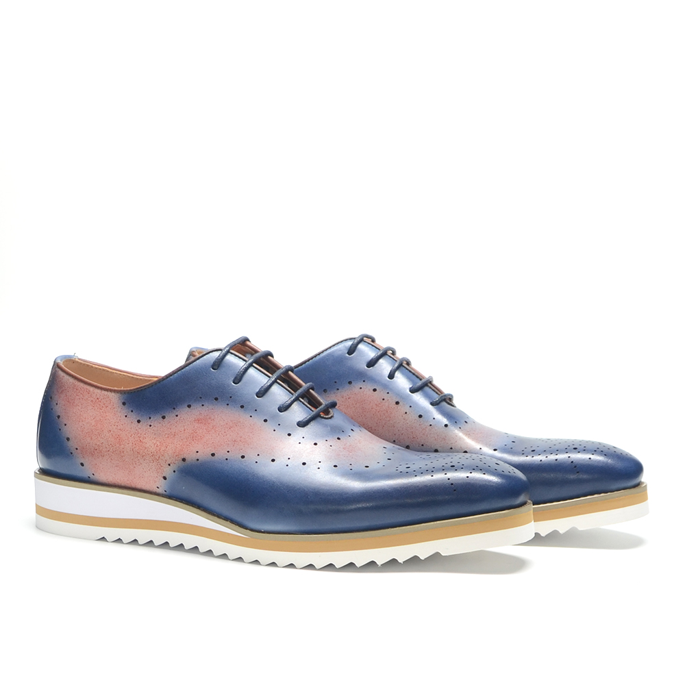 Sepatu Oxford Pria Warna Polos - Oxford Brogue Leather ulasan dan harga